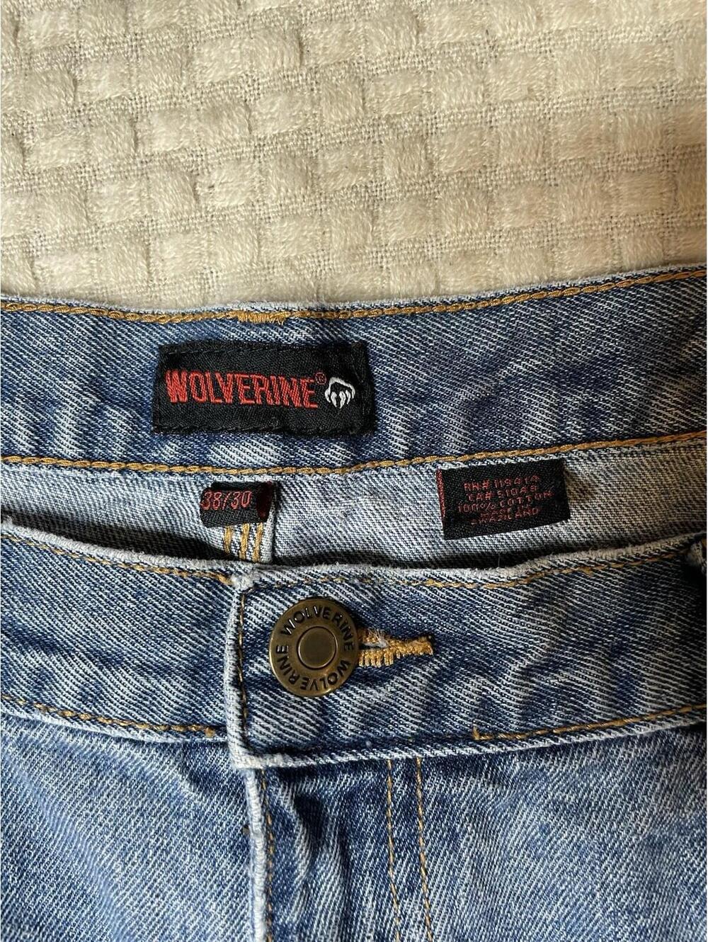 Wolverine Men's Denim Cargo Carpenter Jeans Pants Size 38X32 Work Utility Cotton